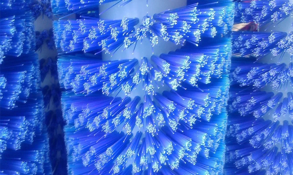 Conveyor belt cleaning brushes